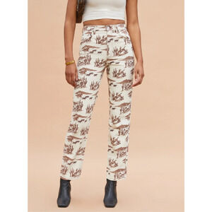 Reformation Sonora Cowboy Desert Sand Cowboy Western Straight Jeans Size 23